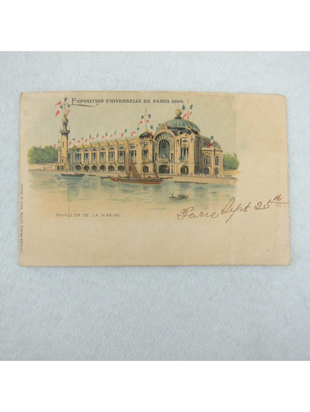Antique 1900 Postcard Paris World Fair Expo Navy Pavilion De La Marine RARE